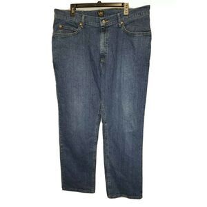Vintage Lee Jeans Regular Relaxed Fit 38x30 Dark Denim Jeans Very Nice!